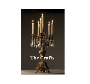 Candélabres de couleur noire en fer avec chaînes en cristal Candélabres de centre de table de la meilleure qualité à un prix abordable - Product Image 5