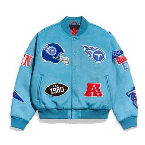 2025 vestes d'université en laine surdimensionnées à la mode coupe inclusive pour le sexe blocs de couleur rétro prêts à marque privée - Product Image 4