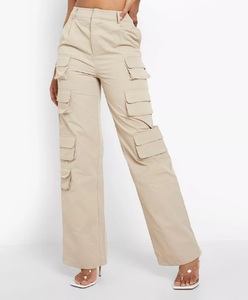 Pantalon long en jean cargo pour femme, personnalisable, nouveau, élégant, streetwear, écologique, respirant, grande taille, coupe large, Bangladesh - Product Image 5