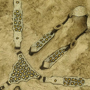 Cheetah Rhinestone cuero genuino Horse Tack Set ligero estacional equipo de equitación que incluye monturas occidentales - Product Image 1