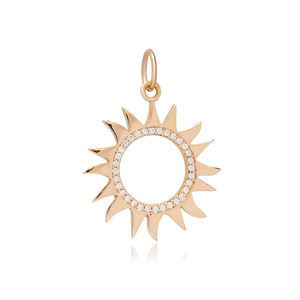 Único sol forma hueco diseño encanto venta al por mayor hecho a mano turco 925 plata esterlina mujeres encanto joyería - Product Image 6