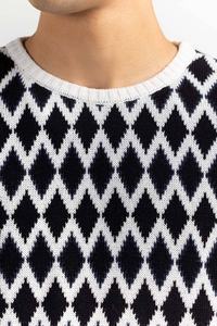 Pull à col roulé pour homme, design blanc et noir, automne-hiver, taille plus, design personnalisé, manches longues, pull pour homme - Product Image 6