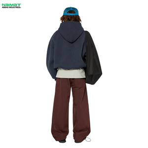 Sweat à capuche double zip personnalisé, coupe ample, 320 g/m², polyester/coton, uni, teinture unie, épaules tombantes, double couche, pour l'hiver - Product Image 5