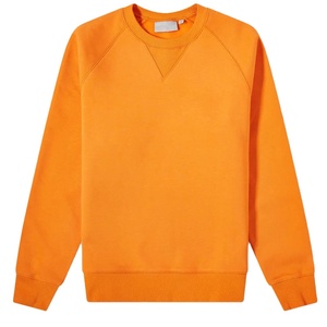 Sweat-shirt à col rond en coton gris 100% avec bordure en tricot côtelé personnalisé, sweat-shirt uni sans capuche pour homme, sweat-shirt streetwear pour l'hiver - Product Image 3