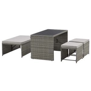 Custom Colors Outdoor Dining <b>Table</b> Set Comfortable Rattan Wicker UV Protected Jamaica Wholesaler - Product Image 1