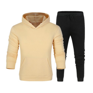 Ensemble deux pièces sur mesure de qualité supérieure pour hommes, survêtement de sport pour la salle de sport et l'entraînement, sportif, printemps, 100% coton, respirant, polaire - Product Image 5