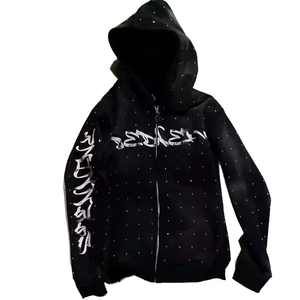 Conjunto de chándal con capucha y pantalones de chándal bordados de felpa francesa de alta calidad con logotipo personalizado zip up Acid Wash Sun faded chándal para hombre - Product Image 2