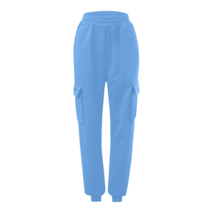 Pantalones Cargo de lona de algodón 100% de cintura alta ligeros para mujer, pantalones holgados con cordón de seis bolsillos para exteriores para invierno - Product Image 2