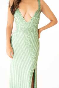 Élégante robe à col en V en ligne A caractéristique antistatique pour les soirées de bal rassemblements décontractés rencontres de nuit avant inclus - Product Image 4