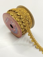 Bordure en dentelle métallique dorée personnalisée de style ethnique indien, accessoire de couture artisanal pour vêtements, sacs et chaussures