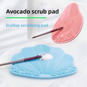 Factory Stock <b>Silicone</b> Shell Style Washing Pad Non-slip Suction Cup Makeup Brush Cleaning Pad Beauty <b>Tools</b> Customized - Product Image 2
