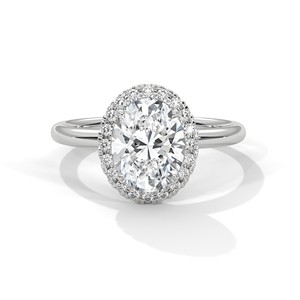 2.0ct Oval Cut CZ Halo <b>Solitaire</b> <b>Ring</b> 925 Sterling <b>Silver</b> Engagement Band - Product Image 3