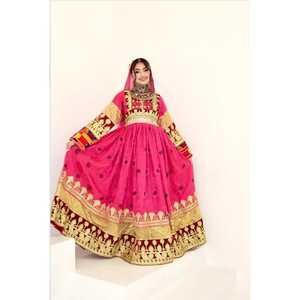 Vêtements vintage décontractés en gros, robes afghanes, vente chaude, robe maxi évasée en 3 pièces, ensemble brodé avec dupatta - Product Image 5