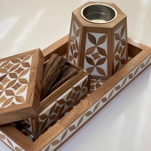 Juego de quemador de perfume de resina y esmalte de estilo tradicional de gran oferta con base resistente al calor y accesorios disponibles para la venta - Product Image 1