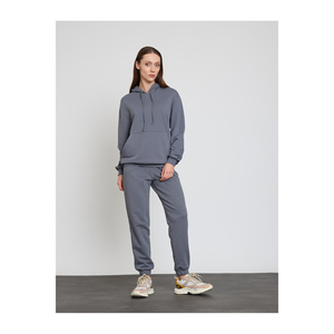 Casual Style Relaxed Fit Long Arm Hooded Sweatshirt Front Pockets Women Girls - Product Image 1