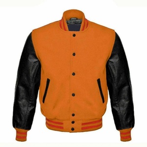 High Quality Custom Made American <b>Varsity</b> <b>Jackets</b> Wool Body Leather Sleeves with Letter Pattern Winter Street Wear - Product Image 5
