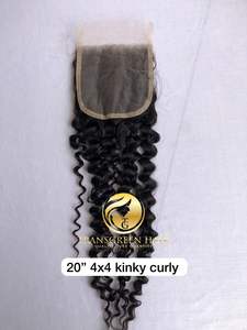 Meilleure qualité Prix de gros d'usine 20 "4x4 Kinky Curly Closure Indian Virgin Human Hair Extension Lace Closure Fournisseur indien - Product Image 3