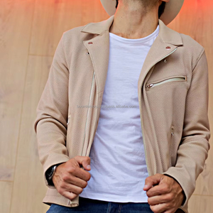 รถจักรยานยนต์หนังแท้เจาะรูหนังธรรมชาติสีดำมีสไตล์แจ็คเก็ตรถจักรยานยนต์หนังแท้ป้องกันสำหรับนักขี่จักรยานแจ็คเก็ต - Product Image 1