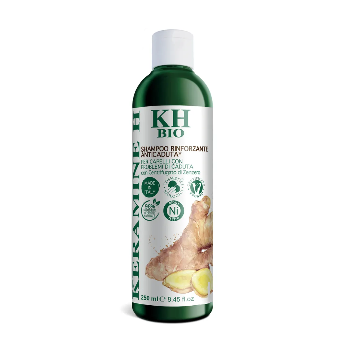 Organic Strengthening Anti-Queda Shampoo para cabelo com problema de queda de cabelo 250 ml Made in Italy vegan Níquel testado Natural