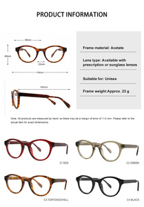 High Quality Custom Logo Fashion Design Luxury Unisex Thick BIO Acetate Optical Glasses <b>Frames</b> - Product Image 2