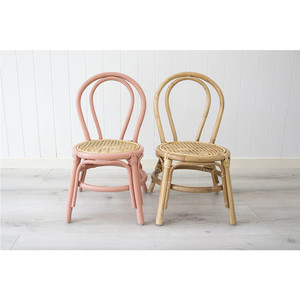 <b>Pink</b> Painted Rattan Kid <b>Chair</b> for Party - Product Image 1