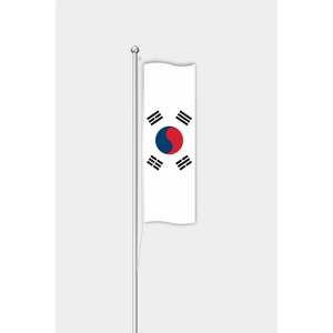Drapeau coréen vertical d'extérieur imprimé numériquement avec mât en aluminium - Product Image 1