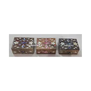 Handmade Unique Best High Quality Natural Soapstone Assorted Design Mother Of Pearl Customize Gifts And Home Decoration Boxes