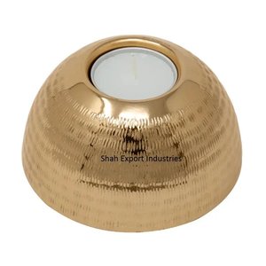 Gold Finished Brass Round <b>Tea</b> Light <b>Candle</b> Holder for Home Wedding Party Table Lighting Decor Tealight Holders - Product Image 6