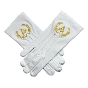 Gants maçonniques en coton de qualité supérieure brodés gants maçonniques en coton personnalisés avec logo personnalisé gants en coton - Product Image 1