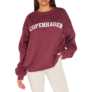 Women's Oversized Crew Neck Sweatshirts Loose Drop Shoulder Long <b>Sleeve</b> Pullovers Streetwear Printed Dressy Casual Tops Front - Product Image 1