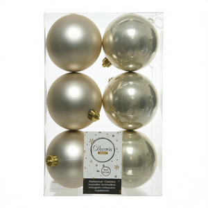 Amicasa Juego de 6 Bolas de Navidad de Plástico con Perlas de 8 cm, Adornos para Árbol de Navidad 9022065 - Product Image 2