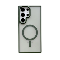 Étui de téléphone magnétique translucide de luxe en TPU + acrylique, garantie 1 an, design couleur unie, original pour S25/S24