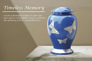 Urna de cremación de mariposa para cenizas, urna hecha a mano para adultos para cenizas de mascotas, contenedor de entierro para restos humanos, urna funeraria conmemorativa - Product Image 4