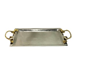 Elegante bandeja de servicio Rectangular de acero inoxidable, superficie de espejo pulido, patrón sólido para fiesta en casa, uso decorativo de catering - Product Image 5