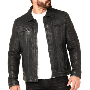 Veste en cuir réversible écologique coupe-vent et respirante pour homme, style classique de rue, prix d'usine - Product Image 1