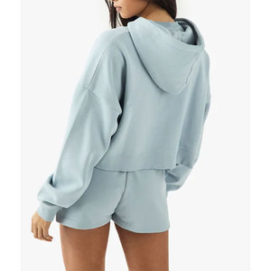 Sudadera con Capucha y Cremallera para Mujer, Manga Larga, Cierre Completo, Color Sólido, Informal, Ligera - Product Image 6