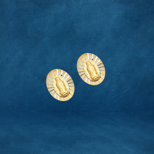 Boucles d'oreilles en alliage de style classique personnalisable à la mode mère Mary plaquée deux tons pour femmes - Product Image 3