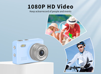 Mini Cámara Portátil HD 1080P para Grabación de Fotos y Vídeos en Interiores y Exteriores con Zoom Digital, Cámara Instantánea, Mini Cámara de Pulgar