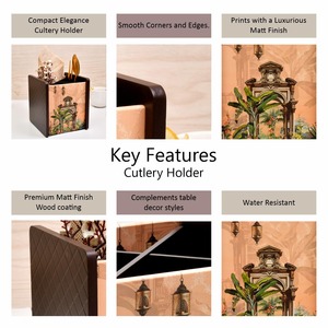 Porta Utensilios de Madera con Acabado Liso, Almacenamiento Económico para Cucharas, Cucharones y Espátulas, Porta Utensilios Impreso - Product Image 6