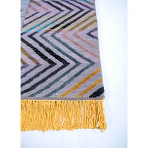 Manchaha Ivory Hand Knotted Wool Bamboo Silk Rug 10mm Thick Geometric Abstract Pattern <b>Rectangular</b> Hallway for Home Use-Les-1292 - Product Image 4
