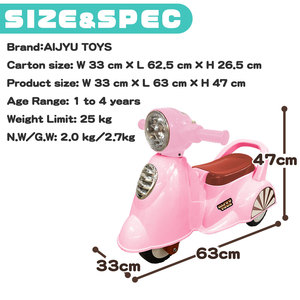 Unisex Finesse Retro Style <b>Scooter</b> 2-4 Years Battery Operated Durable Plastic Ride-On Push Toy for Kids - Product Image 6