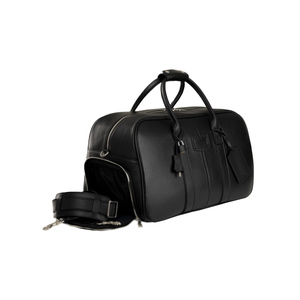 Weekender personnalisé en cuir PU végétalien sac polochon de voyage décontracté pliable avec fermeture éclair élégante - Product Image 1