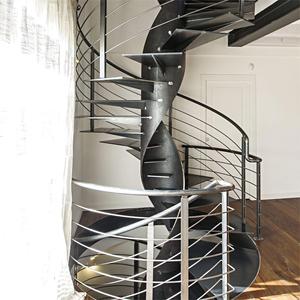 Elegante Escalera <span class=keywords><strong>de</strong></span> Caracol Interior con <span class=keywords><strong>Diseño</strong></span> Helicoidal, Estructura <span class=keywords><strong>de</strong></span> Acero y Peldaños <span class=keywords><strong>de</strong></span> Madera Sólida para Interiores <span class=keywords><strong>de</strong></span> Lujo - Product Image 5