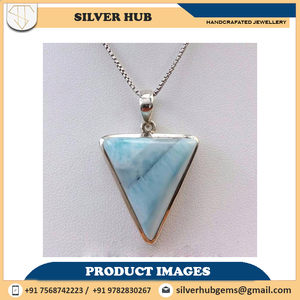 Colgante de plata de ley 925 Larimar hecho a mano, impresionante, al mejor precio - Product Image 4