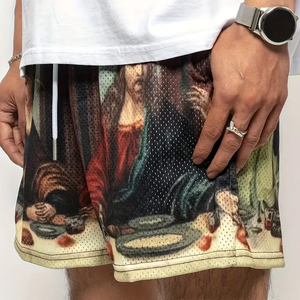 Plus haute qualité solide décontracté respirant écologique été à la mode sport Shorts poches prix de gros hommes vêtements de mode maille - Product Image 4