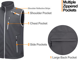 Chaleco personalizado para hombre para invierno, deportes al aire libre, impermeable, con cremallera, cálido, ligero, con calefacción, para fútbol, chaqueta para correr - Product Image 4