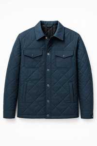 Chaqueta Acolchada de Invierno para Hombre, Corte Ajustado, Estilo Coreano, Cuello Alto, Diseño de Rombo, Talla Grande, Delgada, de Poliéster/Algodón - Product Image 3