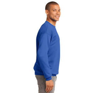 Sudadera de cuello redondo para hombre de algodón con logotipo personalizado transpirable de ajuste holgado estilo básico informal Azul Real - Product Image 3