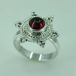 Garnet 925 Sterling <b>Silver</b> Handmade <b>Ring</b> Boho January Birthstone <b>Opal</b> Jewelry Perfect Gift for Her Birthday or Anniversary - Product Image 2