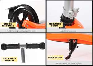 Adjustable Height Lightweight Eco-Friendly Kick <b>Scooter</b> with 200mm <b>Wheels</b> Smooth Ride Folding for Kids Teens & Adults - Product Image 5